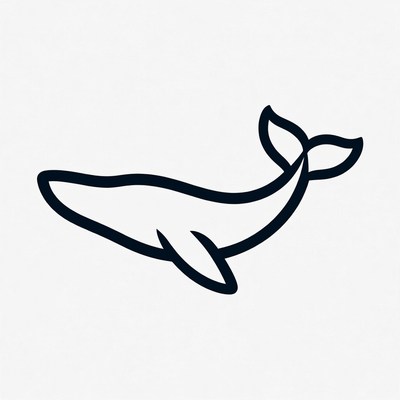 Line art whale illustration