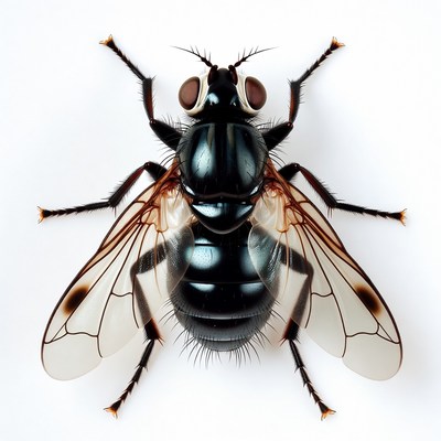 Black Fly with Clear Wings