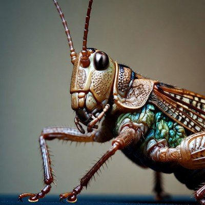 Closeup of detailed grasshopper
