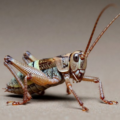 Closeup of banded grasshopper