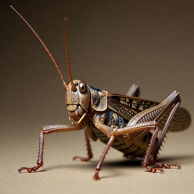 Closeup of detailed grasshopper