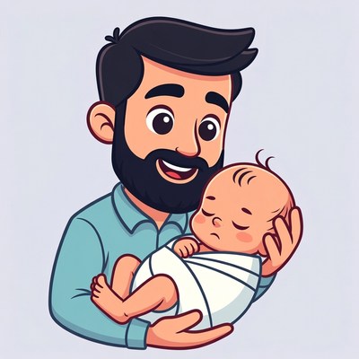 Father holding newborn baby