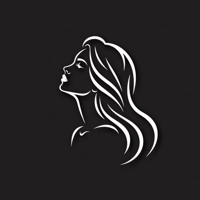 White silhouette of woman profile
