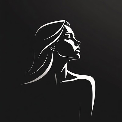 Silhouette of woman profile