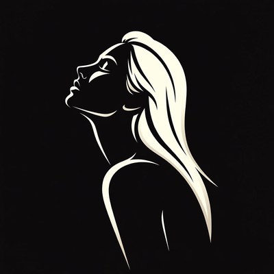 Woman silhouette looking up
