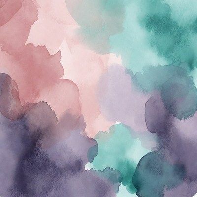 Abstract Pink Teal Watercolor Background