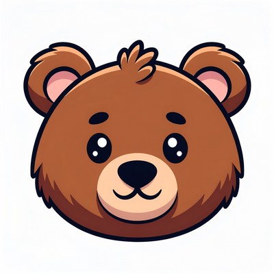 Cute cartoon bear face