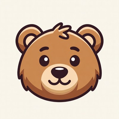 Cute brown teddy bear illustration