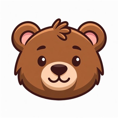 Cute cartoon bear face