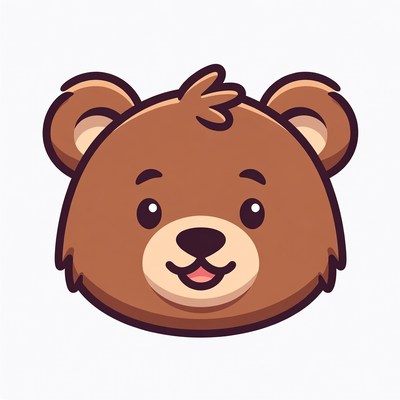 Cute cartoon bear face