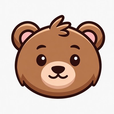Cute cartoon bear face