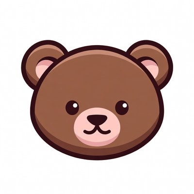 Cute cartoon bear face