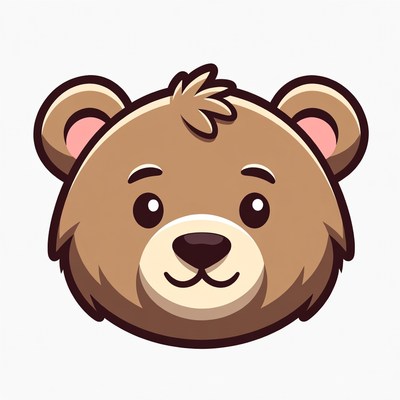 Cute cartoon bear face