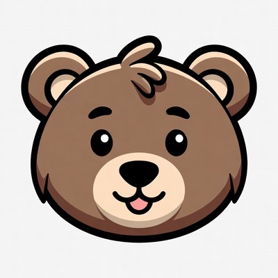 Cute cartoon bear face