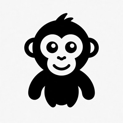 Cute cartoon baby monkey