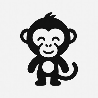 Cute smiling monkey illustration