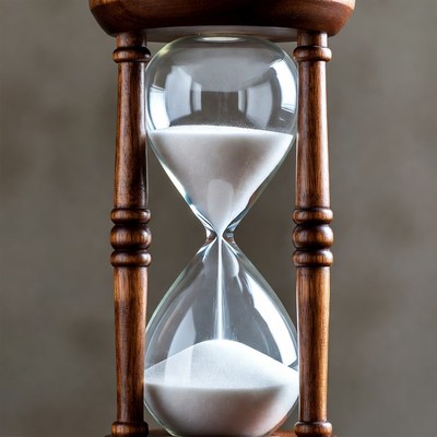 Hourglass with flowing sand