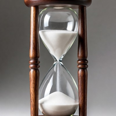 Hourglass with sand flowing