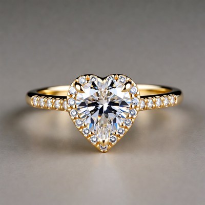 Heart Shaped Diamond Engagement Ring