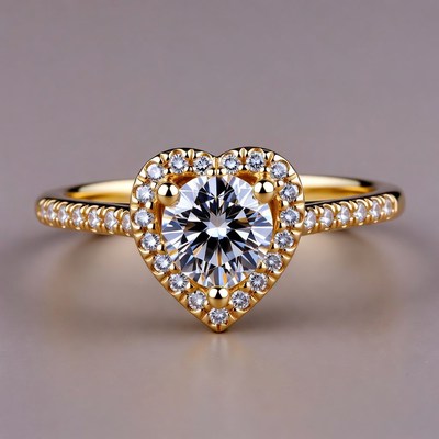 Heart Shaped Diamond Engagement Ring