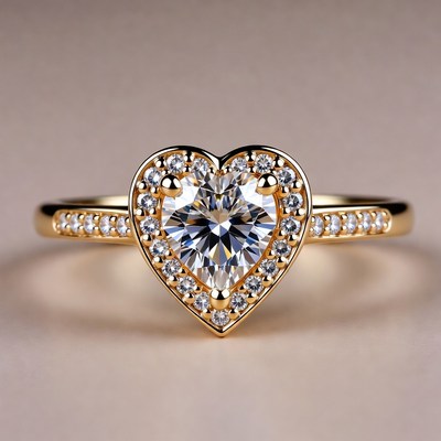 Heart Shaped Diamond Engagement Ring