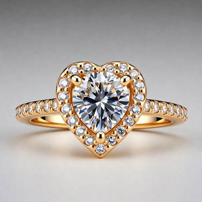 Heart Shaped Diamond Engagement Ring