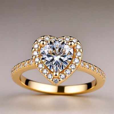 Heart-Shaped Diamond Engagement Ring
