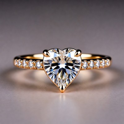 Heart Shaped Diamond Engagement Ring