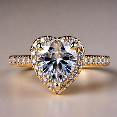 Heart Shaped Diamond Engagement Ring