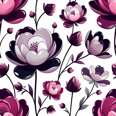 Purple Flower Seamless Pattern