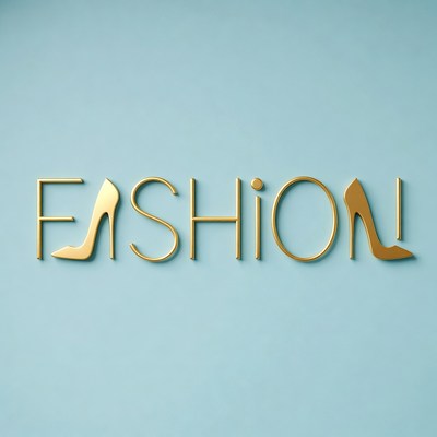 Gold High Heel Fashion Text