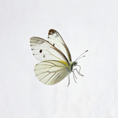 White Butterfly with Black Spots
