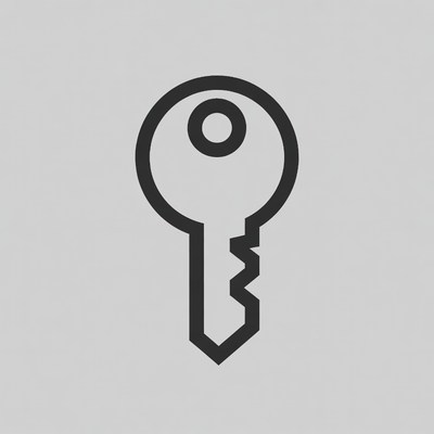 Black outline key icon