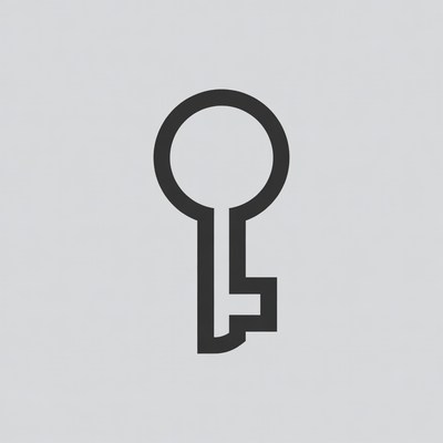 Black outline key icon