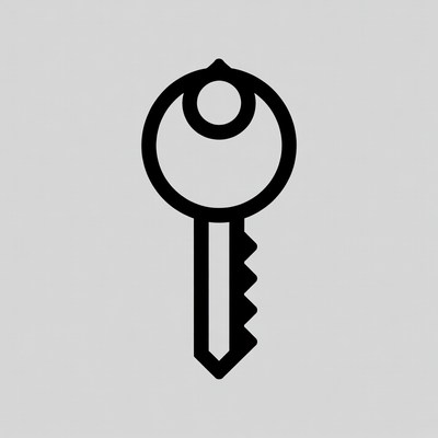 Black outline key icon