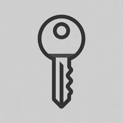 Black Outline Key Icon