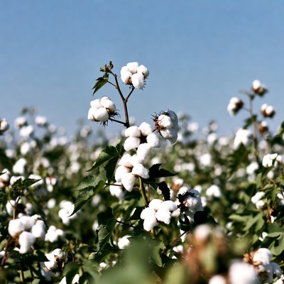 Cotton Bolls in Field