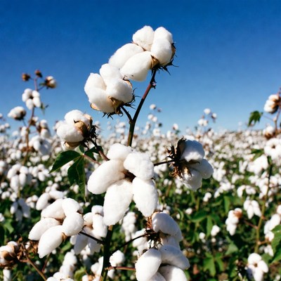 Cotton Bolls in Field