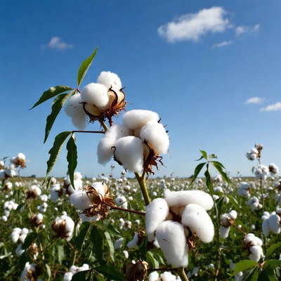 Cotton Bolls in Field