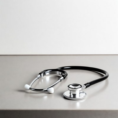 Stethoscope on gray surface