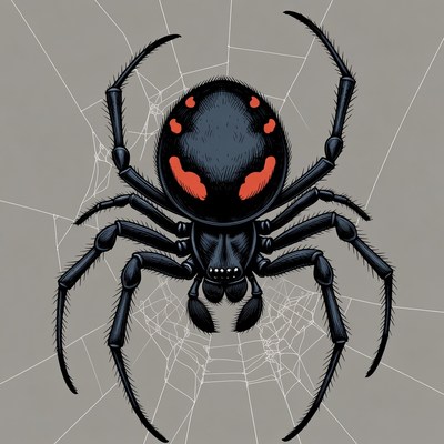Black widow spider illustration