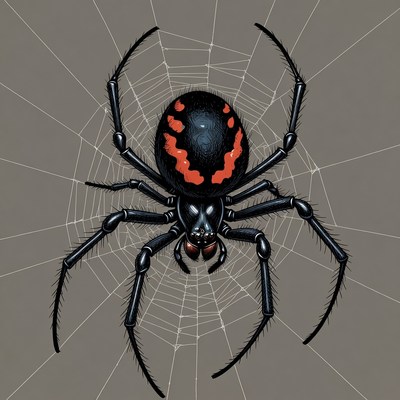 Black Widow Spider on Web