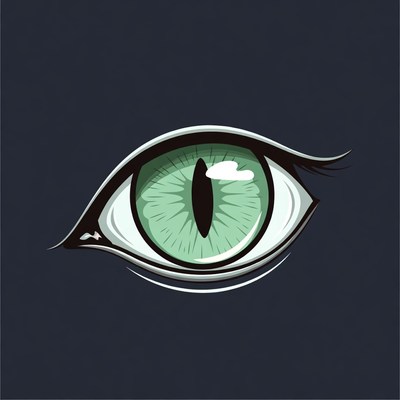 Green Cat Eye Illustration