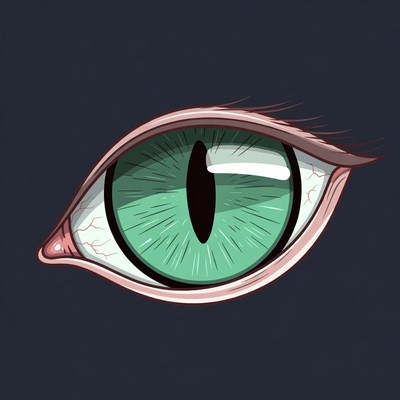 Green Cat Eye Illustration