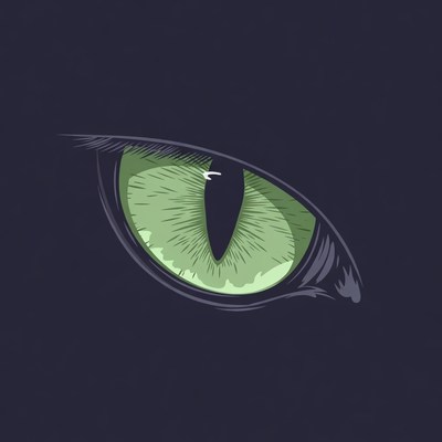 Green Cat Eye Illustration