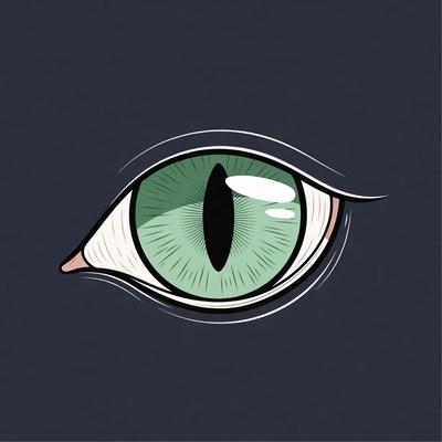 Green Cat Eye Illustration