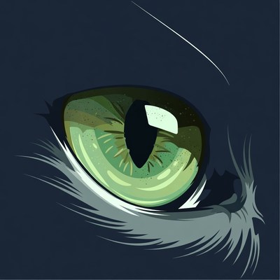 Green Cat Eye Illustration