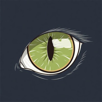 Green Cat Eye Illustration