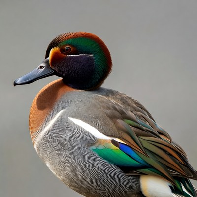 Colorful Male Mandarin Duck Portrait