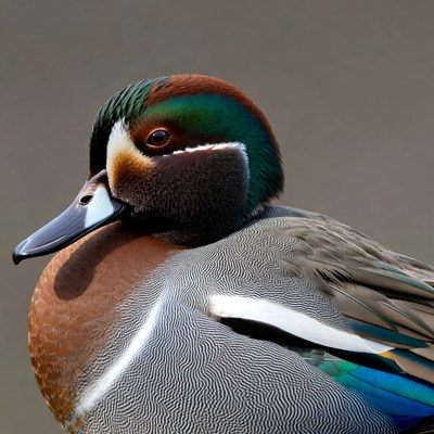 Male Mandarin Duck Portrait